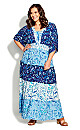 Plus Size Daisy Tiered Maxi Dress - blues