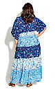 Plus Size Daisy Tiered Maxi Dress - blues