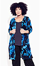 Plus Size Picasso Longline Shirt - navy picasso