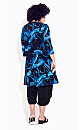 Plus Size Picasso Longline Shirt - navy picasso