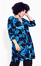 Plus Size Picasso Longline Shirt - navy picasso