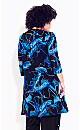 Plus Size Picasso Longline Shirt - navy picasso