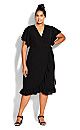 It's A Wrap Plain Dress - black