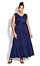 Plus Size Seashore Maxi Dress - navy