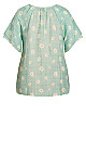 Medallion Peasant Top - mint