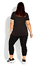 Plus Size Pocket Capri Plain Legging - black