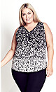 Plus Size Liana Border Top - black