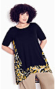 Lyric Print Tunic - gold safari