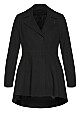 Hi Lo Frill Coat - black