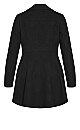 Hi Lo Frill Coat - black