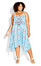 Plus Size Elora Dress - blue print