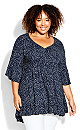 Plus Size Harper Navy Spot Tunic