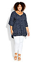 Plus Size Harper Navy Spot Tunic