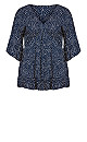 Plus Size Harper Navy Spot Tunic