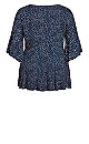 Plus Size Harper Navy Spot Tunic