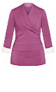 Plus Size Roselyn Wrap Top - magenta