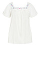 Plus Size Misty Embroidered Top - ivory