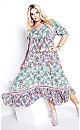 Plus Size Sundara Border Dress - blue