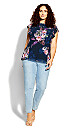 Nova Floral Top - navy