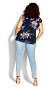 Nova Floral Top - navy