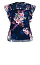 Nova Floral Top - navy