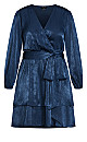 Twisted Ruffle Dress - navy