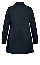 Plus Size Military Coat - navy