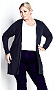 Plus Size Meadow Mews Navy Knitted Cardigan