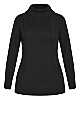 Plus Size Rosie Cable Knit Black Sweater