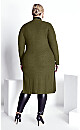 Plus Size Button Knit Khaki Cardigan