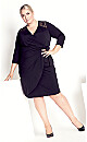 Plus Size Deanna Wrap Lace Dress - black