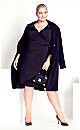 Plus Size Deanna Wrap Lace Dress - black