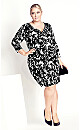 Deanna Wrap Print Dress - silhouette