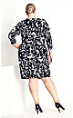 Deanna Wrap Print Dress - silhouette