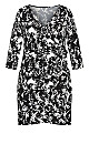 Deanna Wrap Print Dress - silhouette