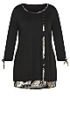 Plus Size Alena Print Tunic - black