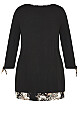 Plus Size Alena Print Tunic - black