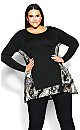 Plus Size Elsa Print Tunic - black