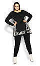 Plus Size Elsa Print Tunic - black