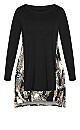 Plus Size Elsa Print Tunic - black