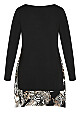 Plus Size Elsa Print Tunic - black