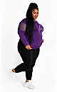 Mesh Sleeve Top - purple