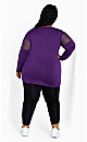 Mesh Sleeve Top - purple