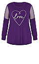 Mesh Sleeve Top - purple