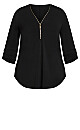 Chloe Zip Top - black