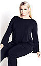 Plus Size Burrow Plain Top - black