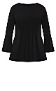 Plus Size Burrow Plain Top - black