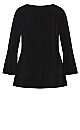 Plus Size Burrow Plain Top - black