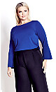 Plus Size Burrow Plain Top - cobalt