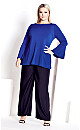 Plus Size Burrow Plain Top - cobalt